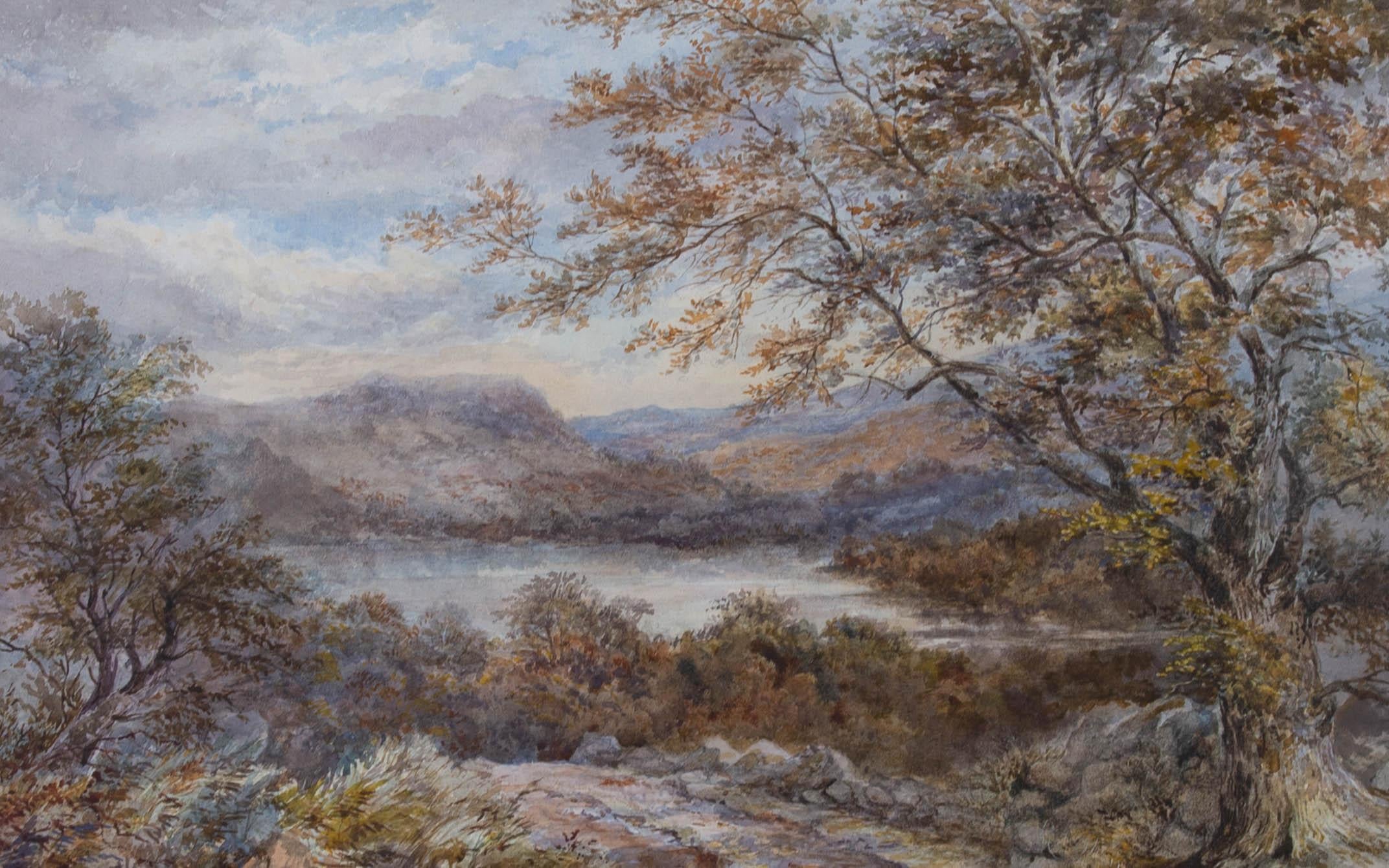 M.T. Thomas - c.1882 Watercolour, Lake Windermere For Sale 2