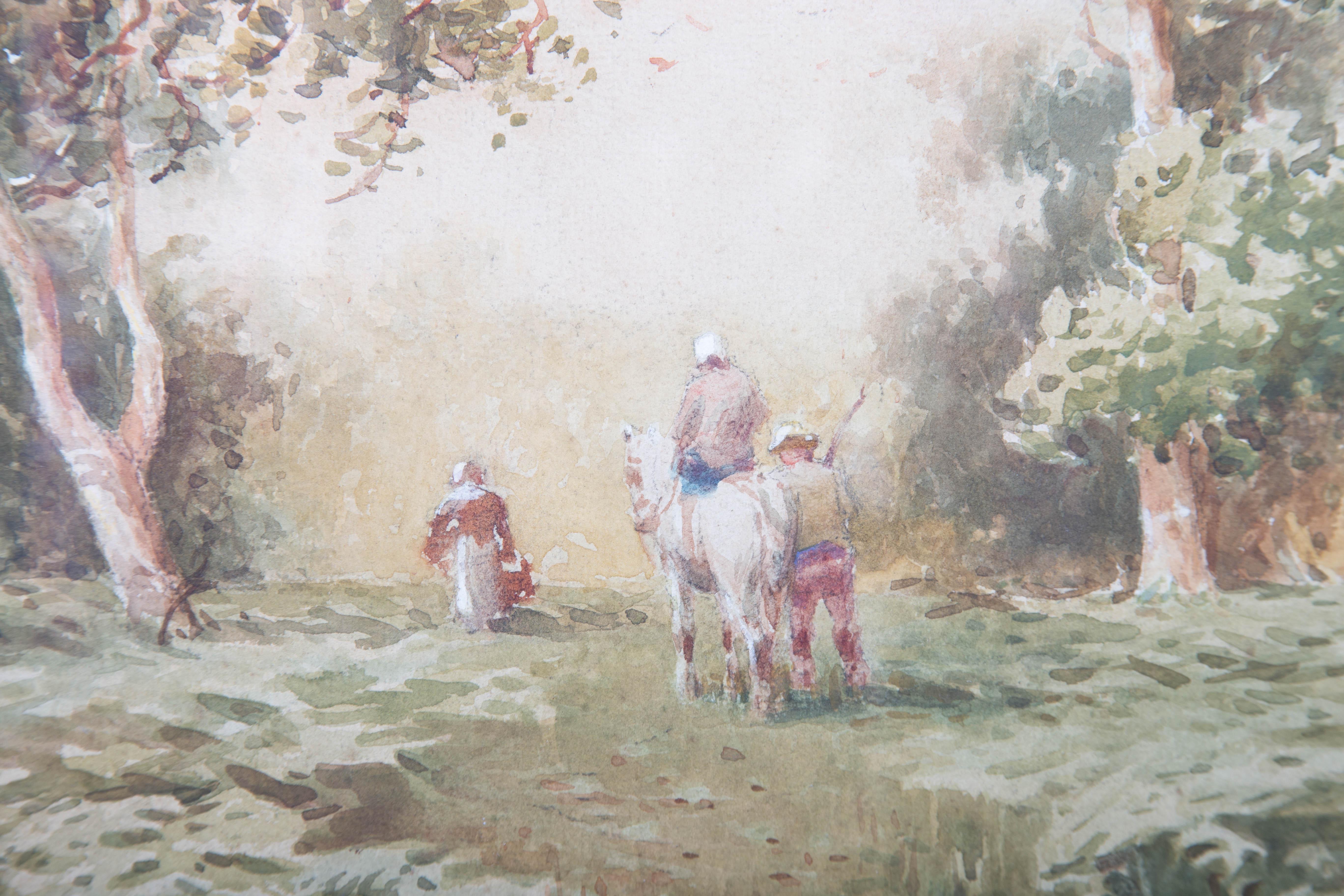 Arthur White - 19th Century Watercolour, Through the Woods For Sale 2