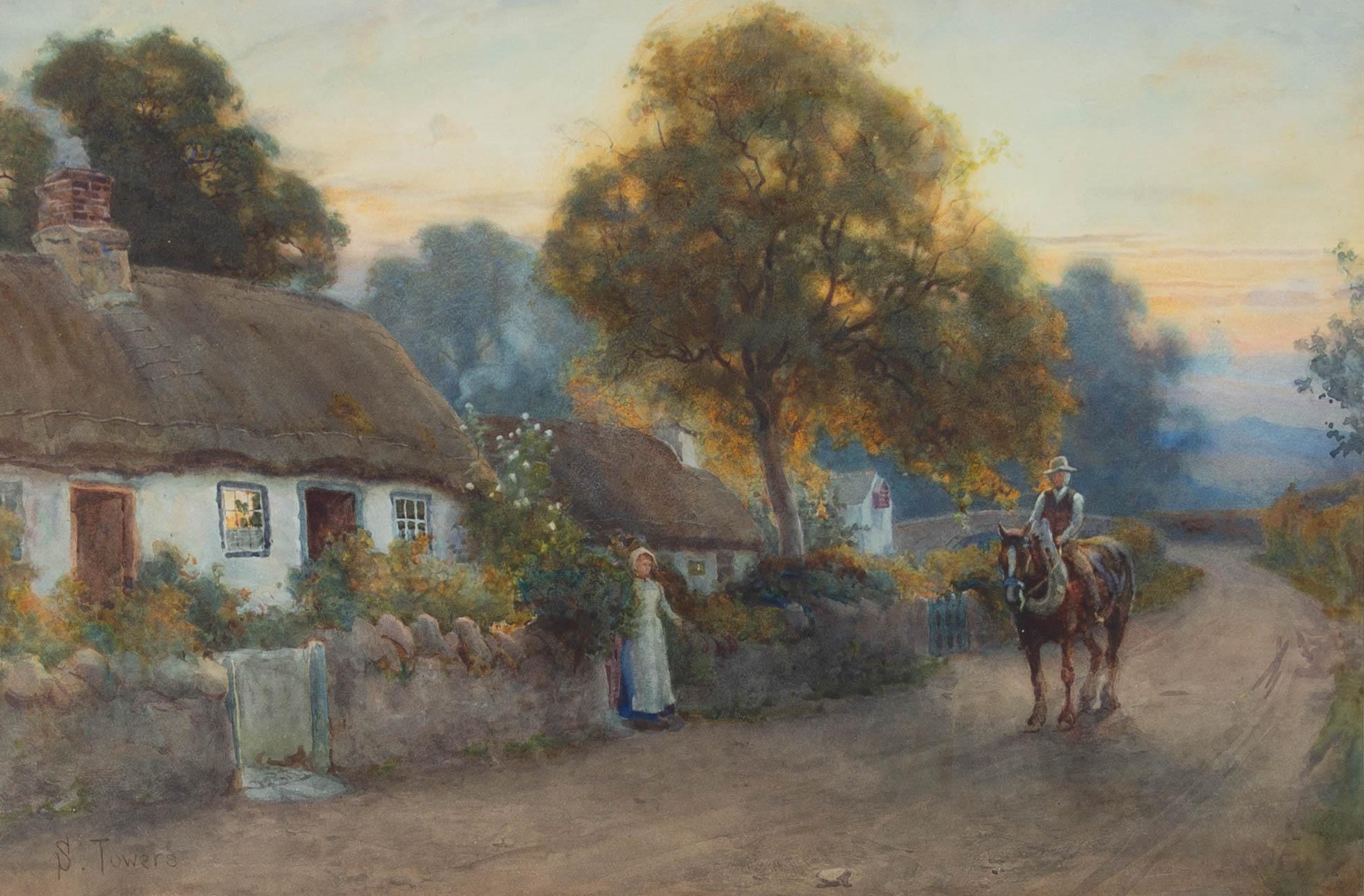 Samuel Towers RCA (1862-1943) - Early 20th Century Watercolour, Riding Home 1