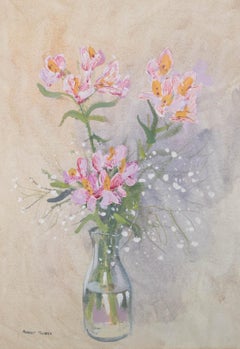 Robert Tucker - 20th Century Watercolour, Freesias and Blossom Sprays