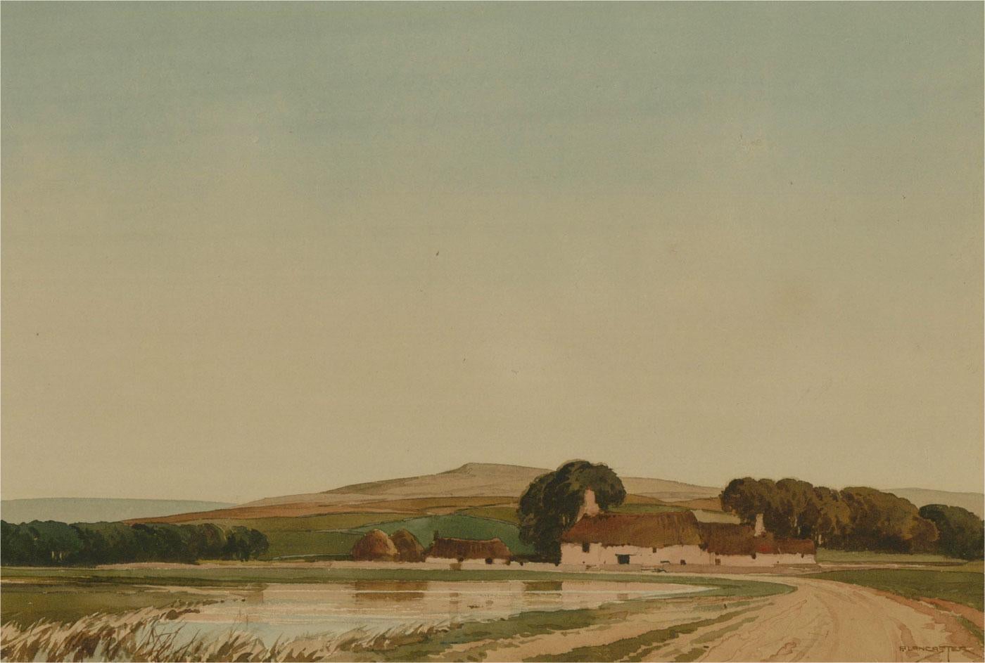 Percy Lancaster RI (1878-1951) - Watercolour, The Farm Under the Hill - Art by Percy Lancaster RI RBA