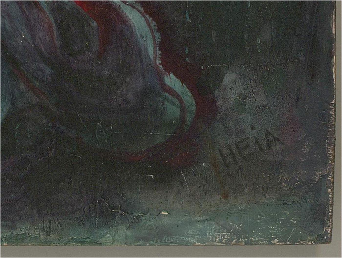 Elizabeth Heia-Stocke (1904-1956) - Gouache du début du 20e siècle, reposant sous la lumière de la lune en vente 3