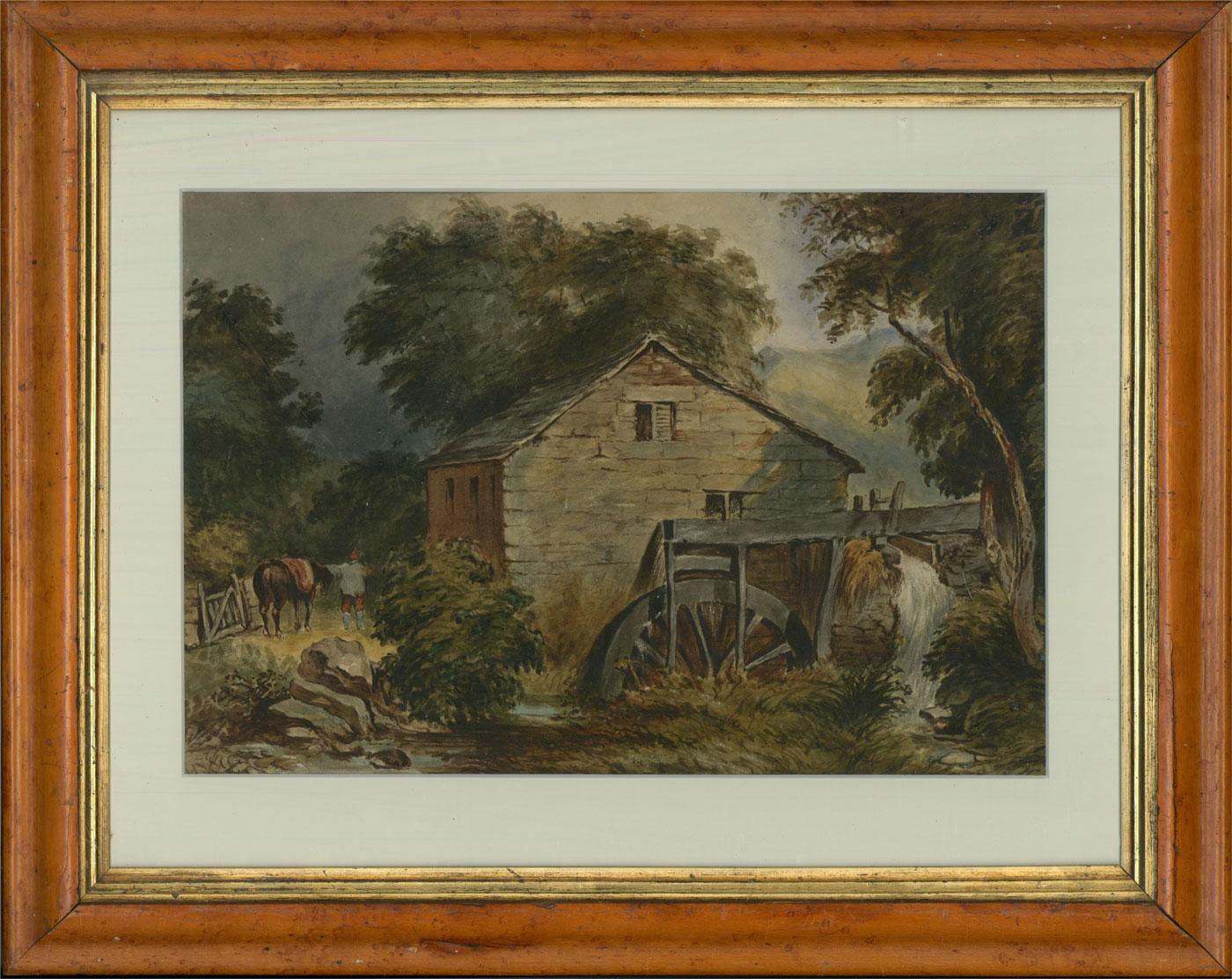 Peter de Wint Landscape Art - Attrib Peter De Wint (1784-1849) -Early 19th Century Watercolour, Old Water Mill