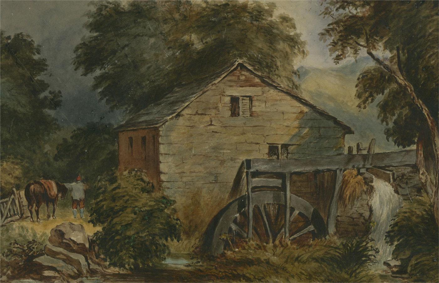Attrib Peter De Wint (1784-1849) -Early 19th Century Watercolour, Old Water Mill - Art by Peter de Wint