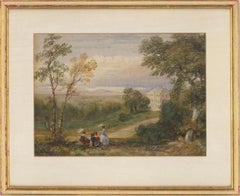 Attribué. David Cox Jnr. ARWS (1809-1885) - Aquarelle, Maison de campagne