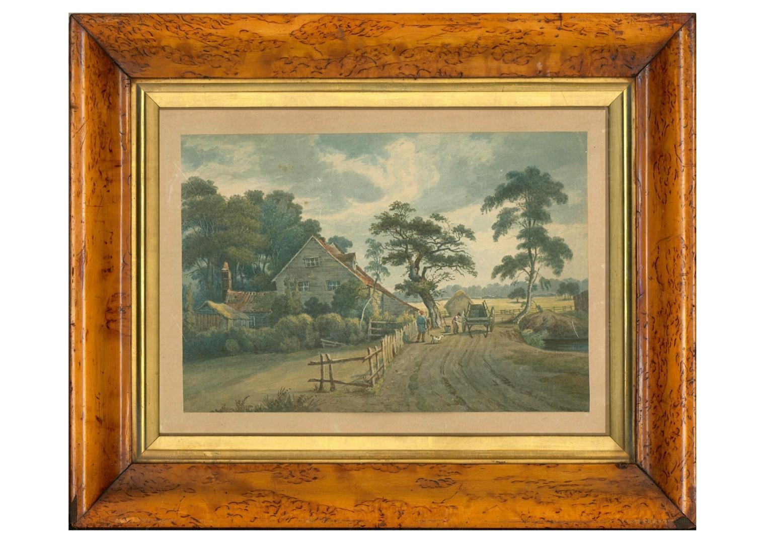 1834 Watercolour - At Kilburn, Middlesex - Black Landscape Art by Unknown