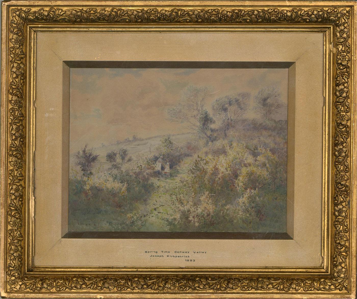 Aquarelle de Joseph Kirkpatrick (1872-1936) - 1893, Spring Time, Conway Valley