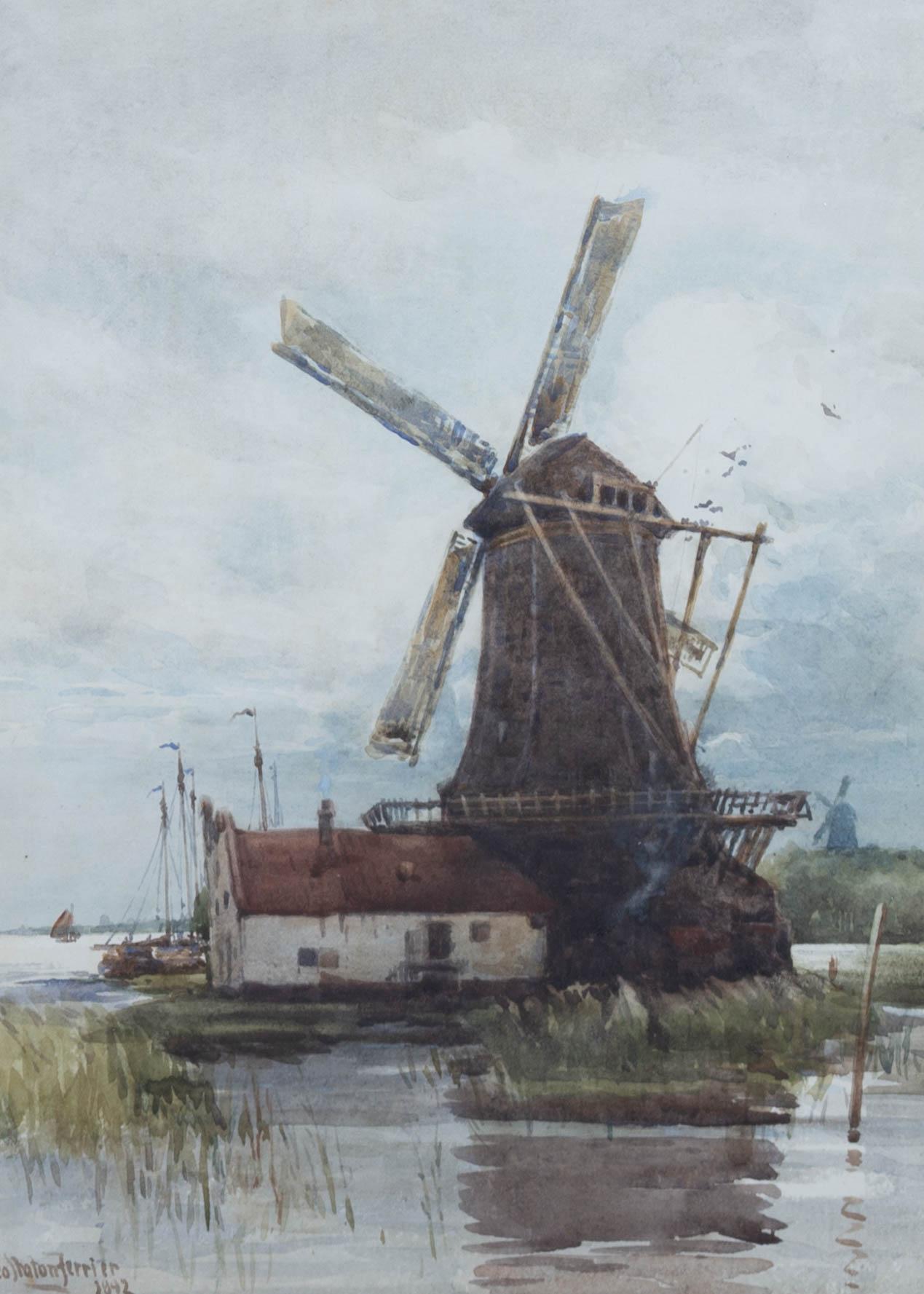 George Stratton Ferrier - 1892 Aquarell, „Die Windmühle“ 2