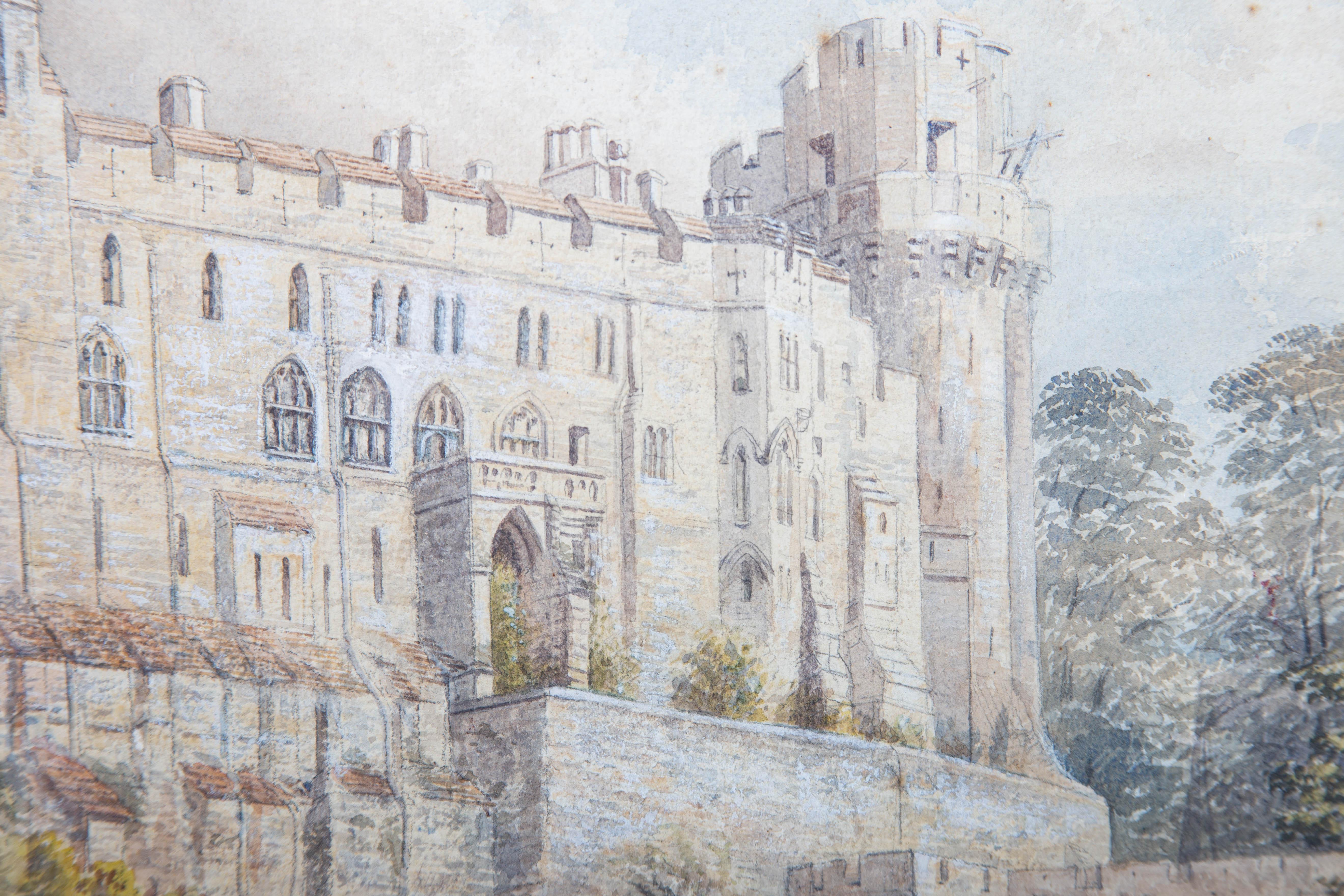 A. F. Jitterton - 1878 Aquarell, Warwick Castle From The River 3