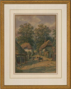 Vintage Albert Dunington (1860-1928) - 1924 Watercolour, Cockington Forge