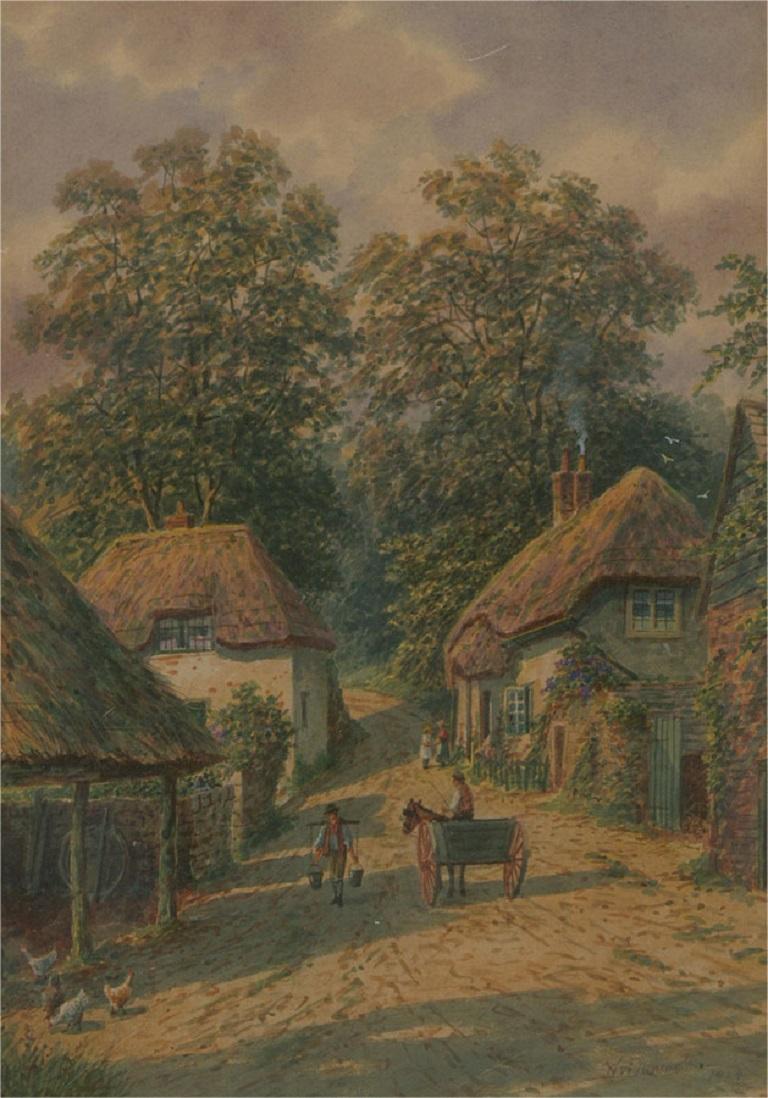 Albert Dunington (1860-1928) - 1924 Watercolour, Cockington Forge For Sale 1