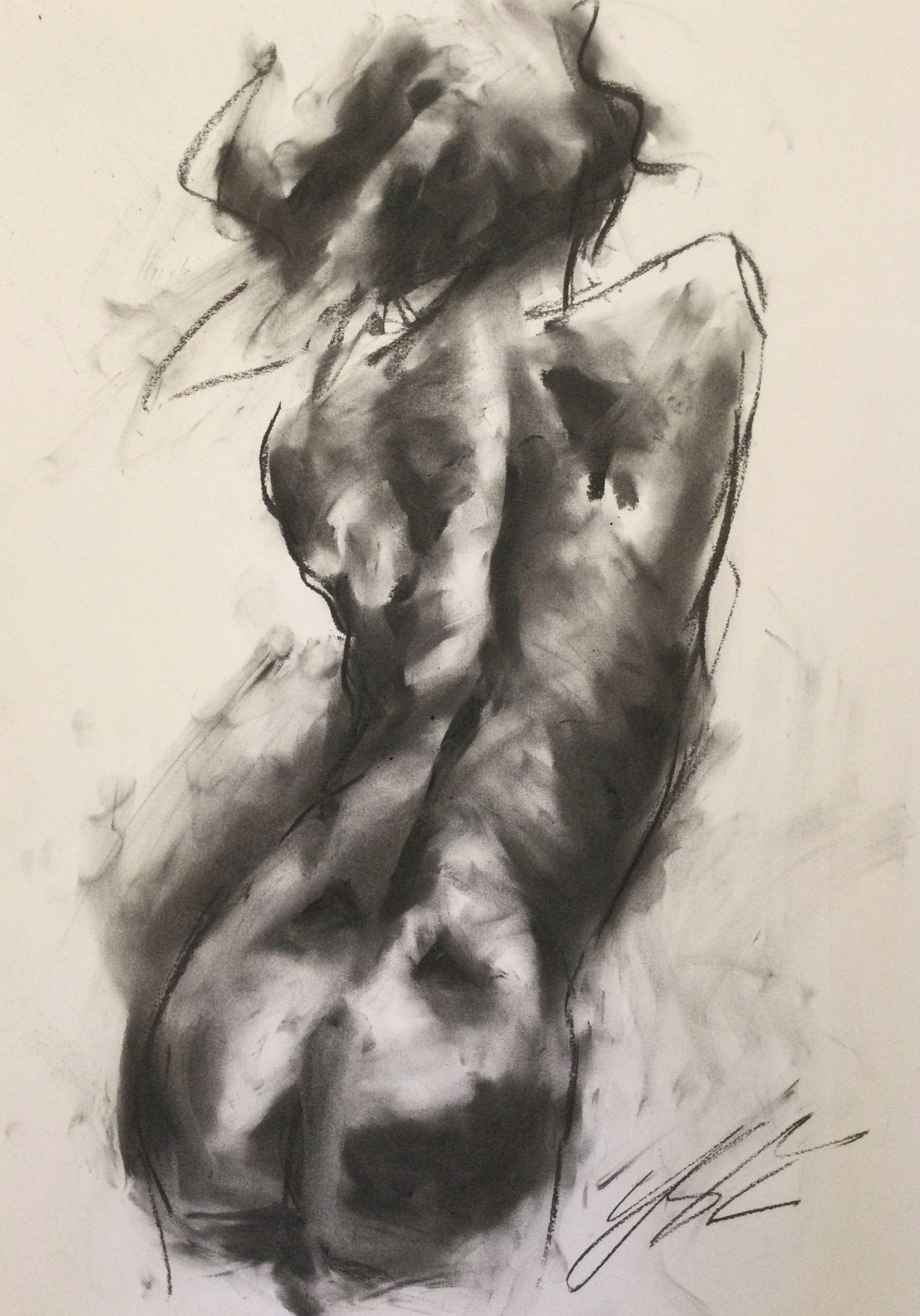 Blinded, Drawing, Charcoal on Paper - Art by James Shipton