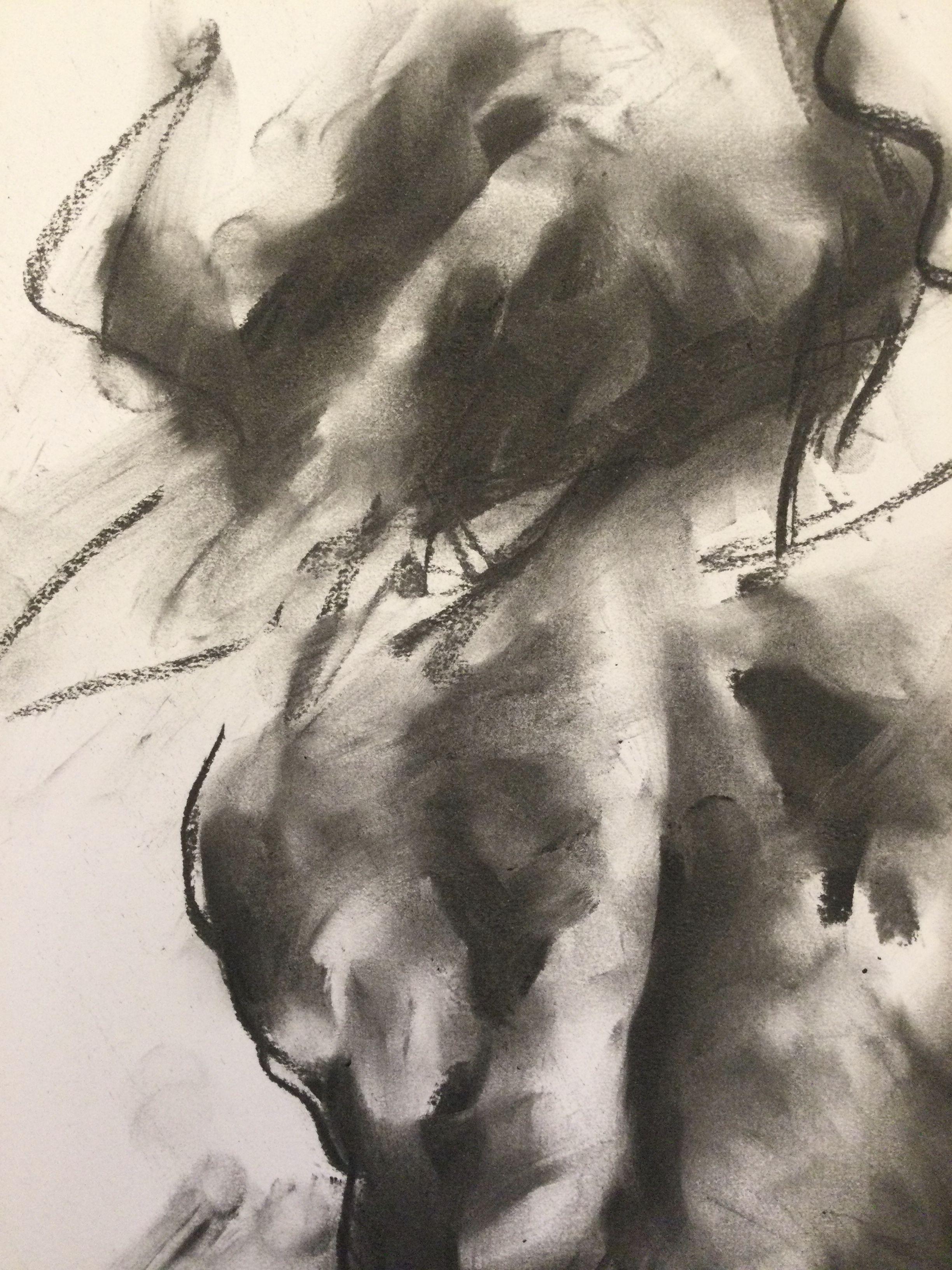 Blinded, Drawing, Charcoal on Paper - Impressionist Art by James Shipton