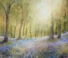 Sunlight and Bluebells. Madresfield and Malverns, Painting, Watercolor