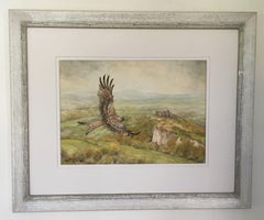 Red Kite . Carreg Cennen .Wales, Painting, Watercolor on Watercolor Paper