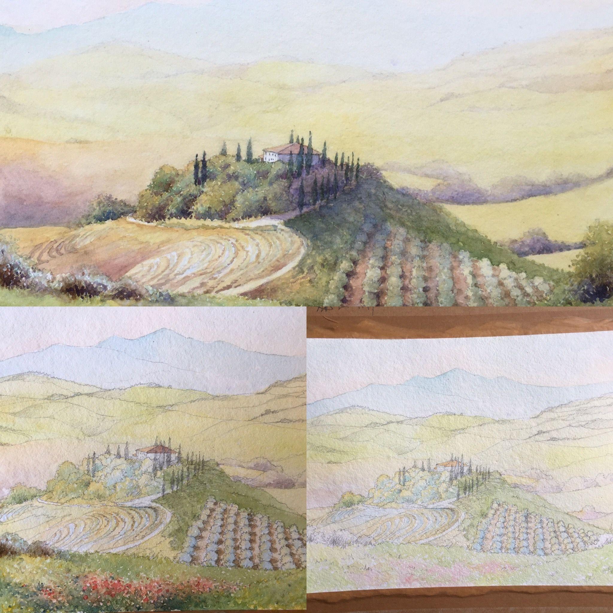 tuscany watercolor paintings