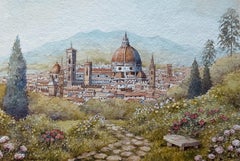 Florence.Boboli Gardens, Painting, Watercolor on Watercolor Paper