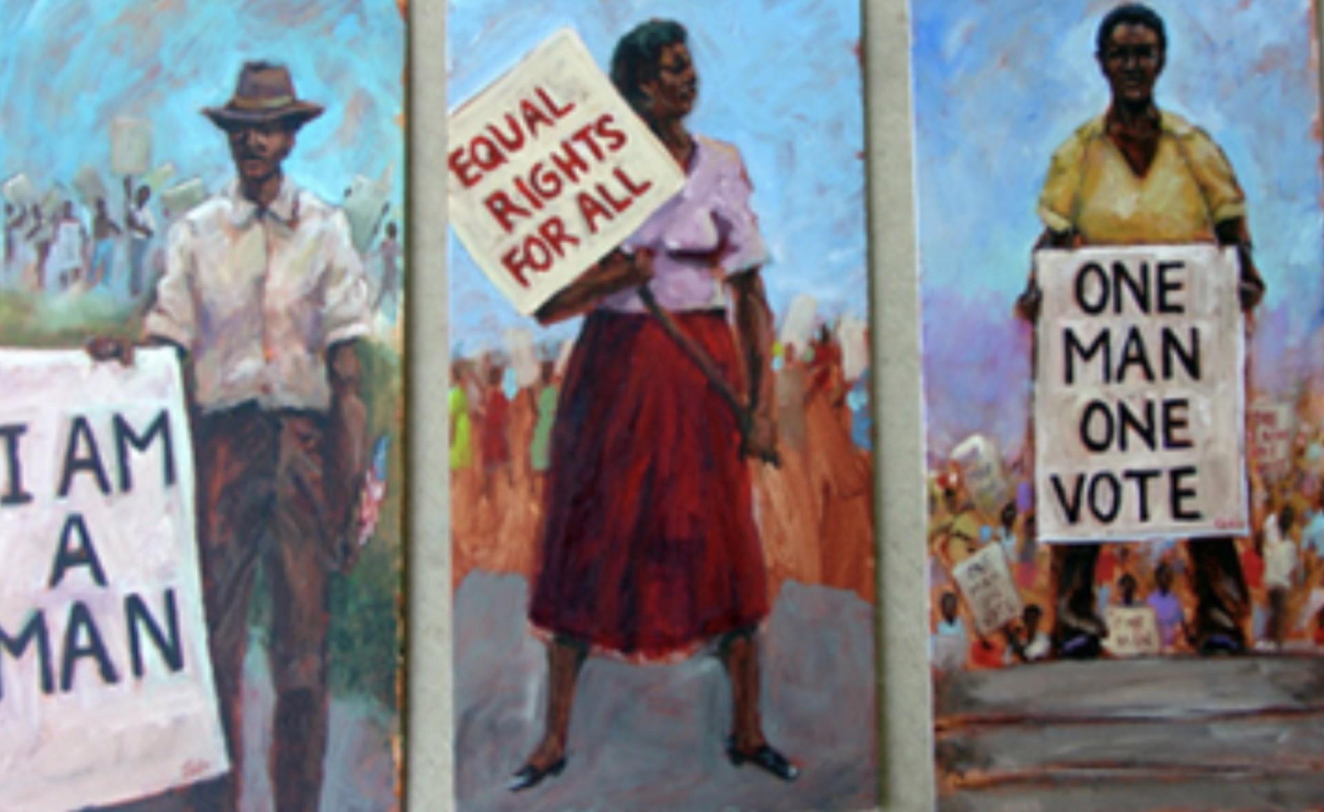 Protest (Triptych) - Art by Ted Ellis