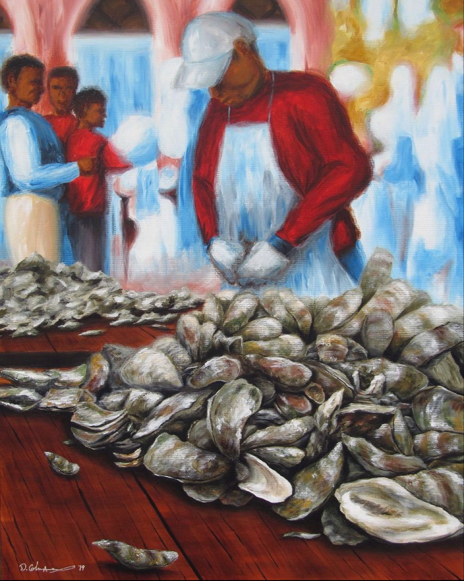 Oyster Roast Study - Art by Dana Coleman