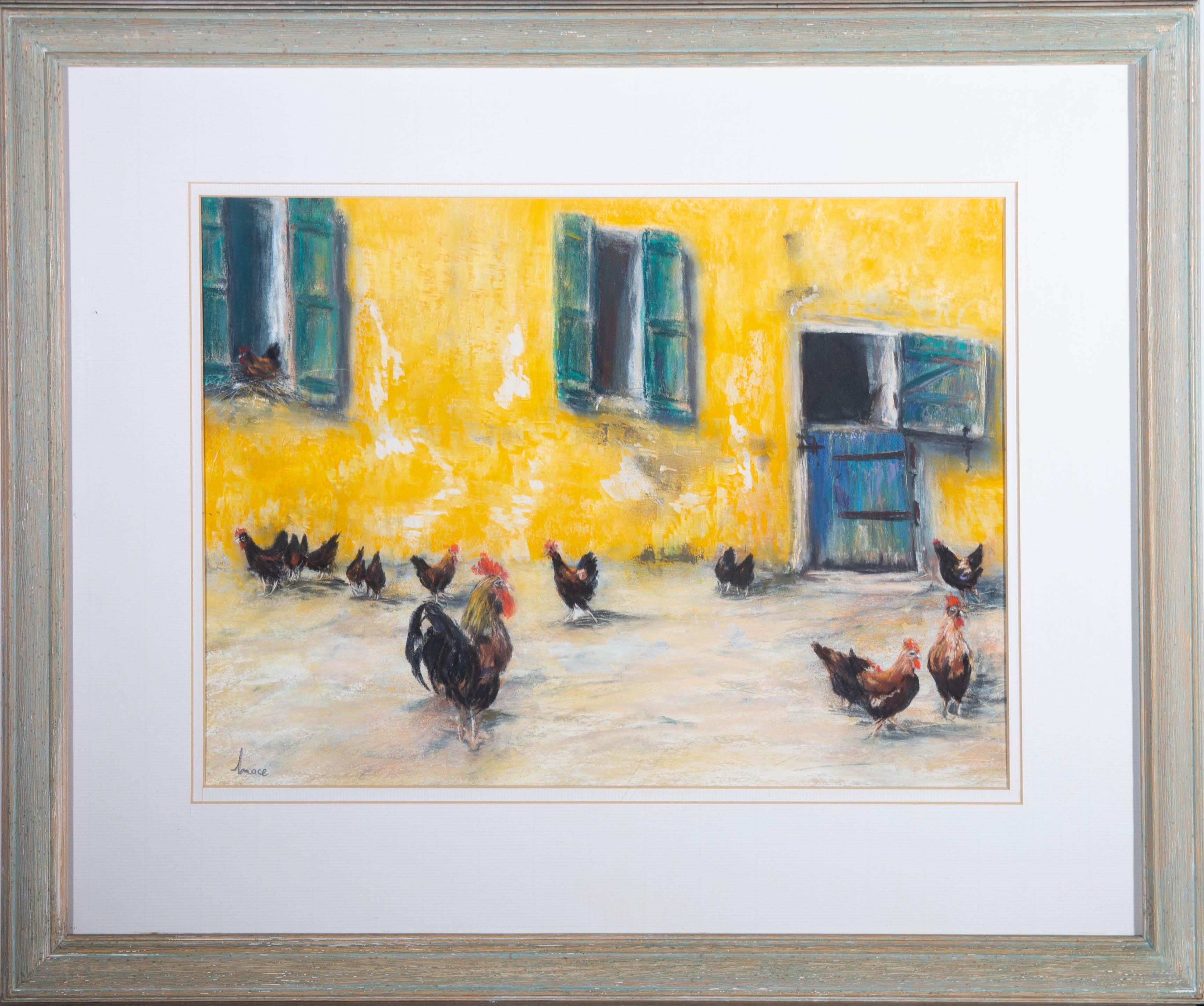 Jeanie Lace - 1998 Pastel, French Chickens 1
