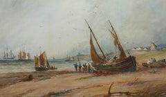 Thomas Bush Hardy RBA (1842-1897) - 1895 Aquarell, Fischenboote
