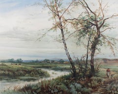 Early 20th Century Watercolour - Following The Meandering River