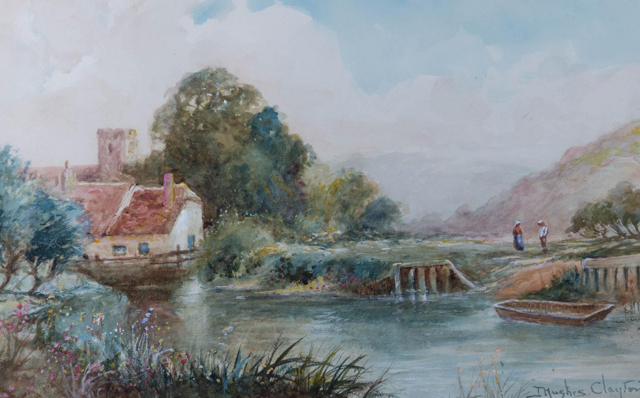 J. Hughes Clayton (1891-1929) – Aquarell des frühen 20. Jahrhunderts, Pastoral Idyll 4