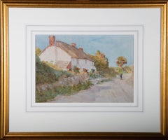 Tom Clough (1867-1943) - Turn of the Century Watercolour, A Country Lane