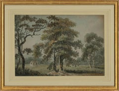 Follower von Paul Sandby RA (17311809) - 18thC Aquarell, House In The Meadow