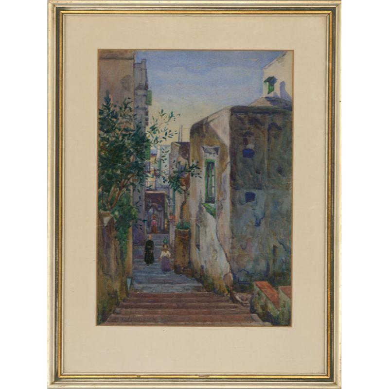 Harry Spence RBA (1860-1928) - Aquarelle, Scène de rue avec personnages 3