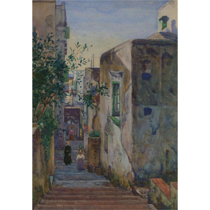 Harry Spence RBA (1860-1928) - Aquarelle, Scène de rue avec personnages 2