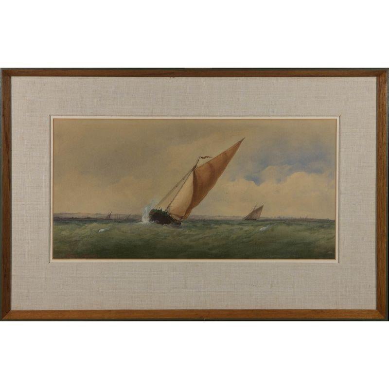 Charles Taylor Jnr (fl.1841-1883) - Aquarelle du milieu du XIXe siècle, Choppy Waters 1