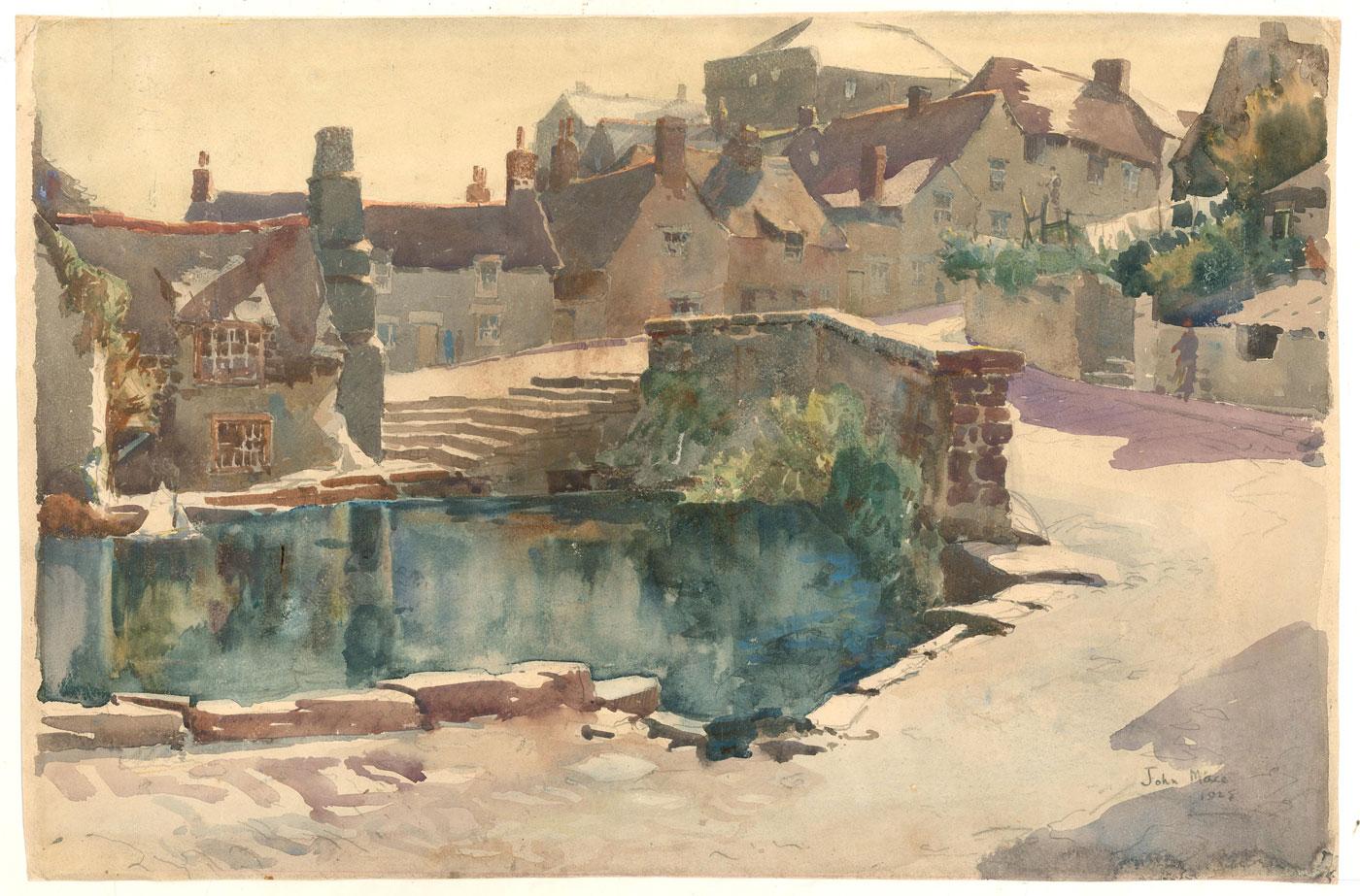 John Mace RBA (1889-1952) - 1925 Aquarell, The Mill Pond, Swanage 1