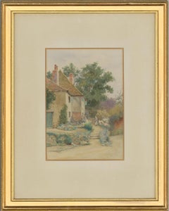 Thomas Nicholson Tyndale (1860-1930) - Watercolour, Cottage with Two Figures