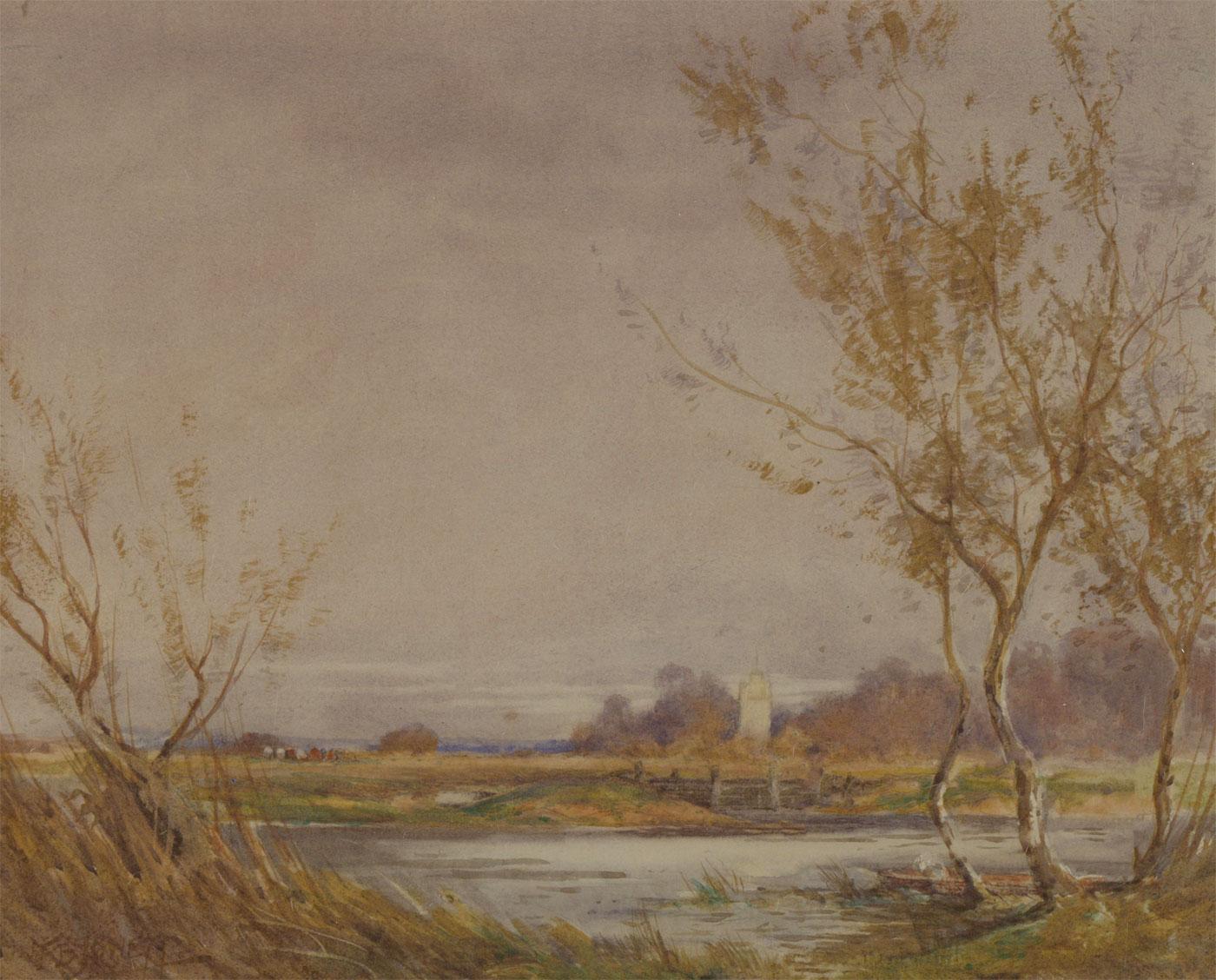 Frank B. Jowett ( 1879-1943) - Signed & Framed Watercolour, River Landscape 1