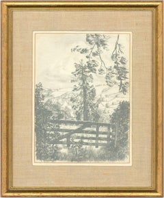 Glyn Morgan - Signed and Exhibited 1974 Graphite Drawing, Landscape near Honiton