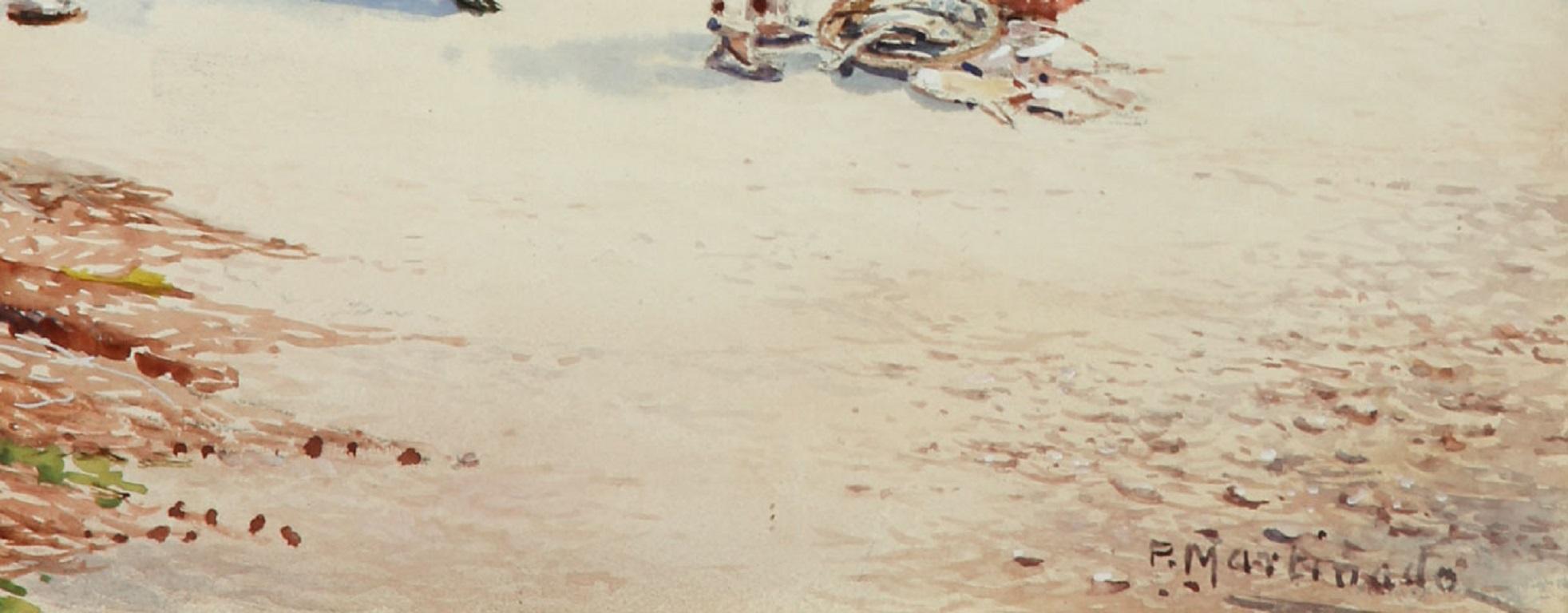 Pablo Martinado (1856-1937) – signiertes Aquarell, italienische Marktszene 3