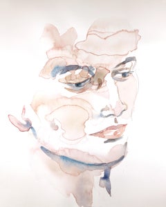 Never No. 4, Original Contemporary Figurative Watercolor Portrait on Paper