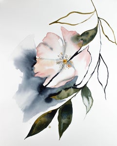 Cherry Blossom No. 12, Original Minimalist Floral Watercolor Still Life Study