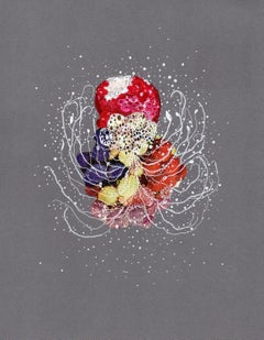 Stardust Cephalopod, Original zeitgenössisches abstraktes nautisches Mixed Media-Arbeiten