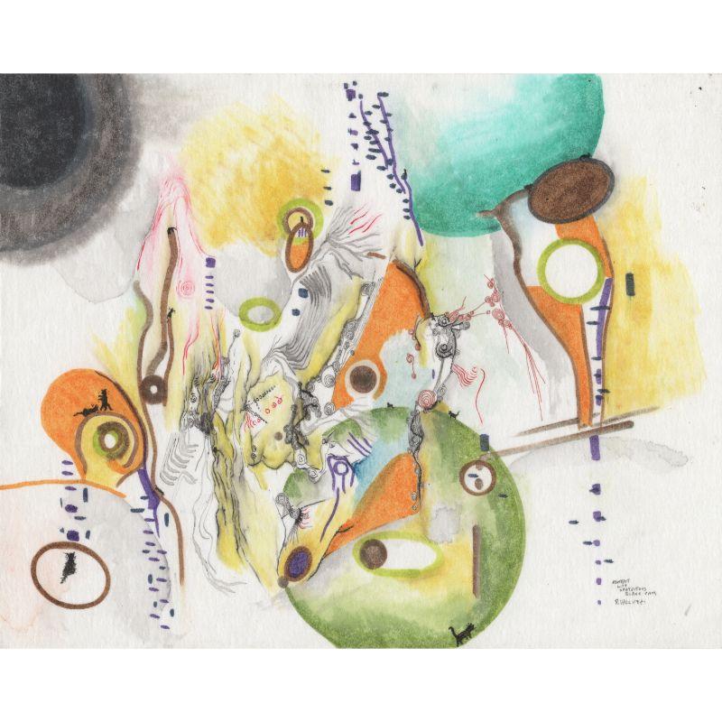 Abstrait avec chats, œuvre expressionniste abstraite contemporaine originale signée