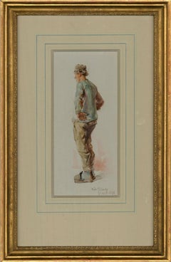 Frank Richards RBA (1863-1935) - 1893 Watercolour, Venetian Fisherman