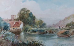 J. Hughes Clayton (1891-1929) - Aquarelle du début du 20e siècle, Idyll pastoral