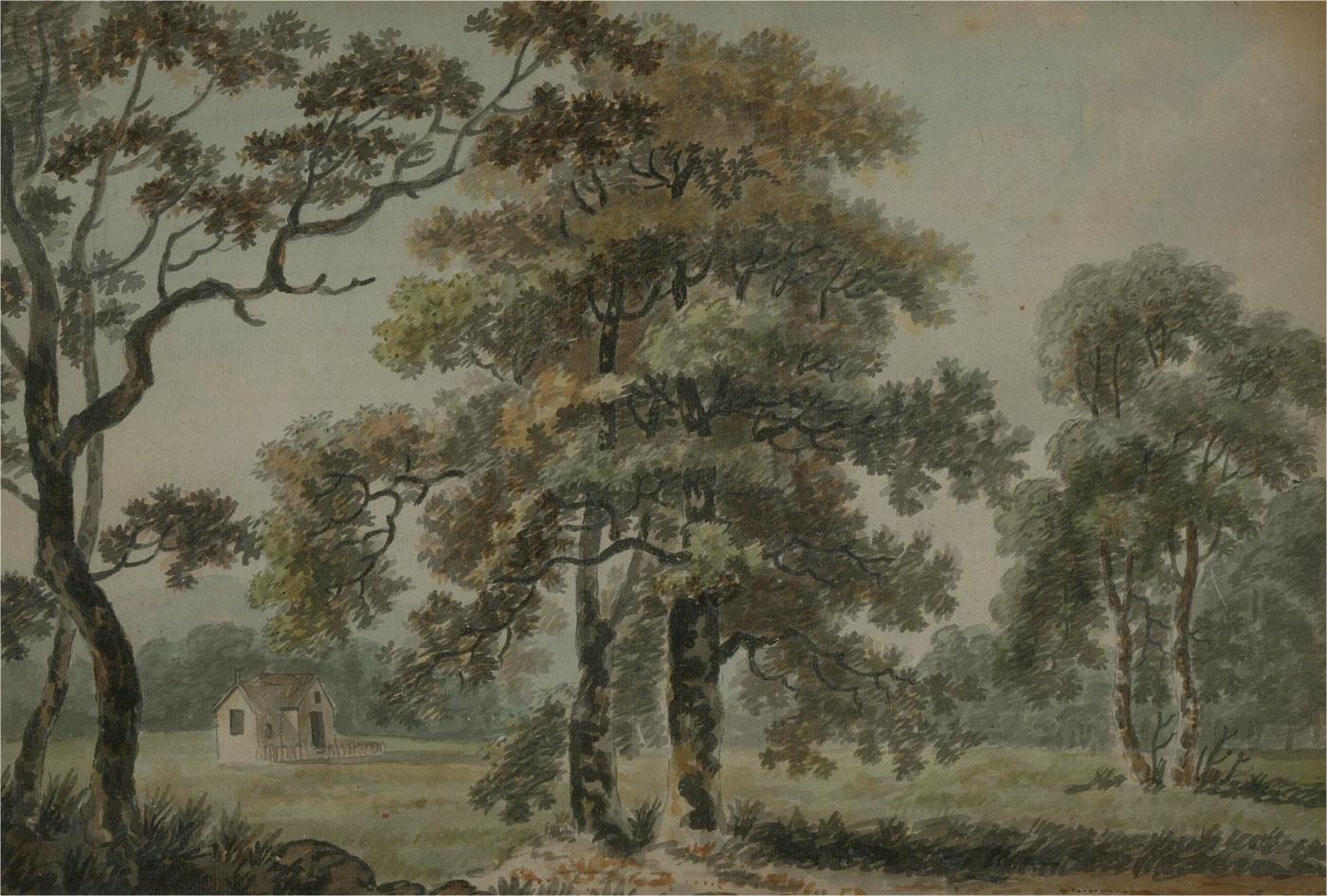 Follower of Paul Sandby RA (1731–1809) - 18thC Watercolour, House In The Meadow 2