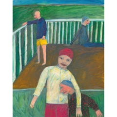 Mana Lagerholm (1946-2001) - Gouache du XXe siècle, vie en extérieur