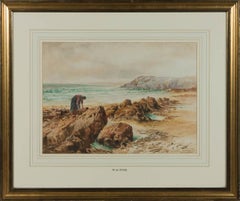 William Henry Dyer (fl.1890-1930) - Aquarell, Cockle Gatherer, North Devon