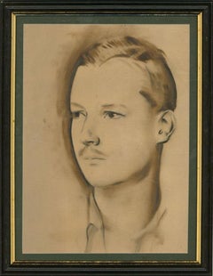 Alfred Kingsley Lawrence RA (1893-1975) - Charcoal Drawing, The Young Man
