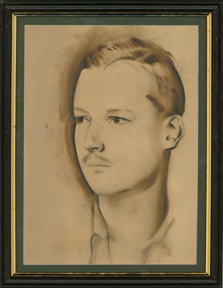 Alfred Kingsley Lawrence RA (1893-1975) - Charcoal Drawing, The Young Man 1