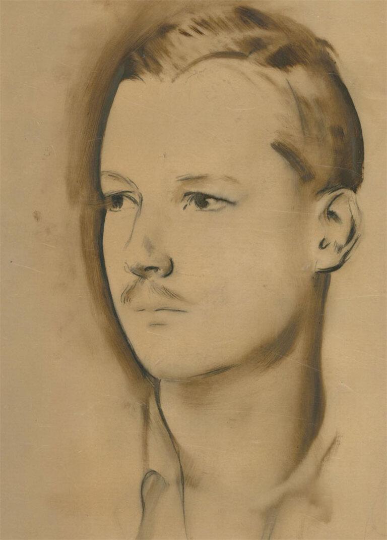 Alfred Kingsley Lawrence RA (1893-1975) - Charcoal Drawing, The Young Man 3