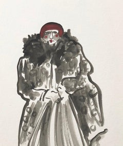 Lynn Yaegger, Acquerello di moda, ritratto su carta d'archivio.